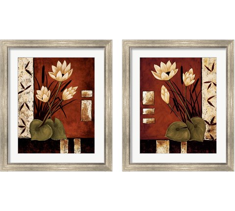 Lotus Silhouette 2 Piece Framed Art Print Set by Krista Sewell