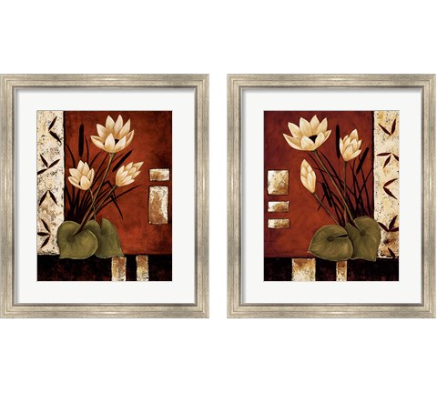 Lotus Silhouette 2 Piece Framed Art Print Set by Krista Sewell