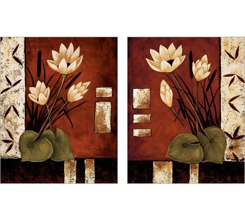 Lotus Silhouette 2 Piece Art Print Set by Krista Sewell