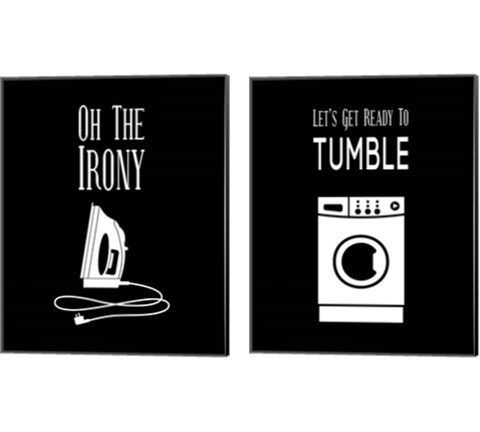 Laundry - Black 2 Piece Canvas Print Set by Color Me Happy