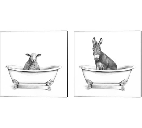 Clawfoot Critter 2 Piece Canvas Print Set by Victoria Borges