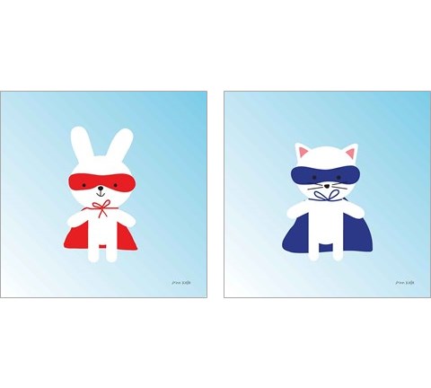 Little Super Hero 2 Piece Art Print Set by Ann Kelle