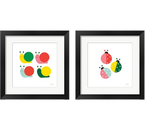 Ladybugs Three 2 Piece Framed Art Print Set by Ann Kelle