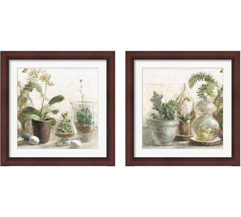 Greenhouse Orchids on Shiplap 2 Piece Framed Art Print Set by Danhui Nai