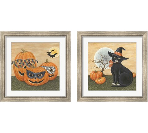 Funny Pumpkins 2 Piece Framed Art Print Set by David Carter Brown