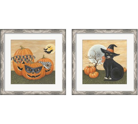 Funny Pumpkins 2 Piece Framed Art Print Set by David Carter Brown
