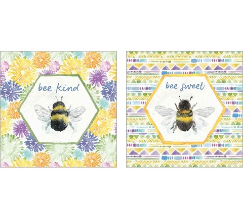 Bee Harmony 2 Piece Art Print Set by Dina June
