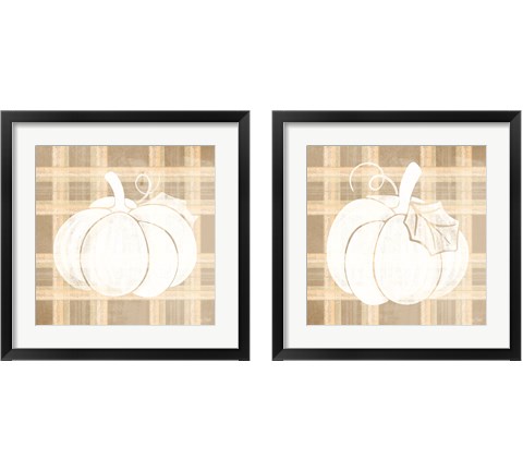 Plaid Pumpkin 2 Piece Framed Art Print Set by House Fenway