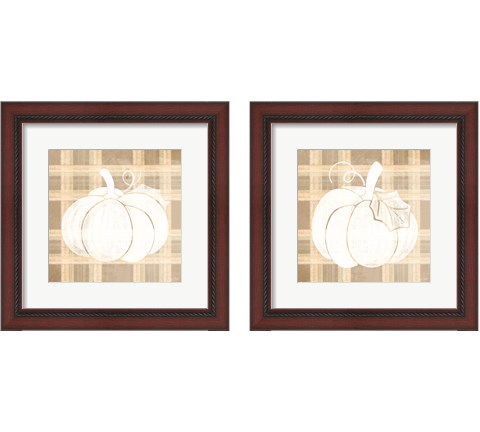 Plaid Pumpkin 2 Piece Framed Art Print Set by House Fenway