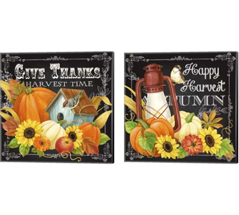 Harvest Greetings 2 Piece Canvas Print Set by Jane Maday