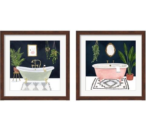 Boho Bath 2 Piece Framed Art Print Set by Victoria Borges