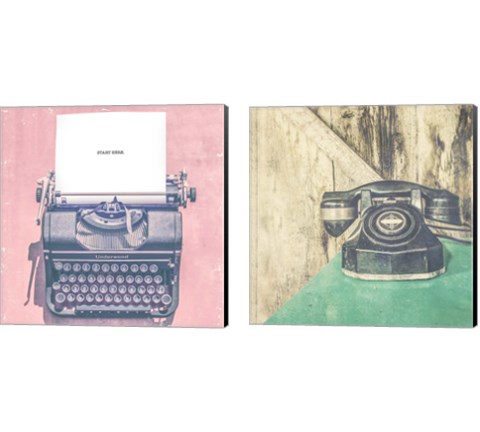 Vintage Office 2 Piece Canvas Print Set by Thomas Brown