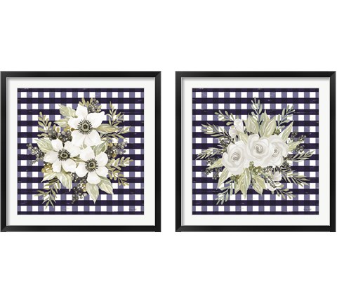 Navy Floral 2 Piece Framed Art Print Set by Cindy Jacobs