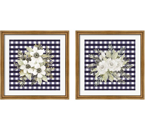 Navy Floral 2 Piece Framed Art Print Set by Cindy Jacobs