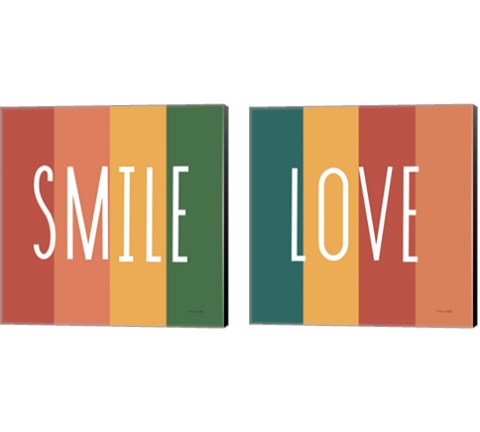 Love & Smile 2 Piece Canvas Print Set by Ann Kelle