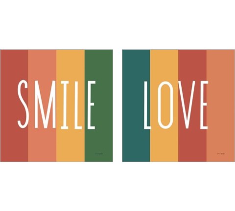 Love & Smile 2 Piece Art Print Set by Ann Kelle