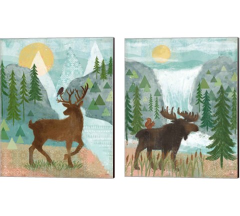 Woodland Forest 2 Piece Canvas Print Set by Veronique Charron