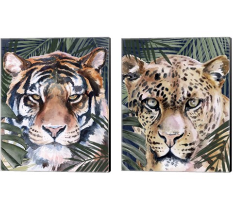 Jungle Cat 2 Piece Canvas Print Set by Jennifer Parker