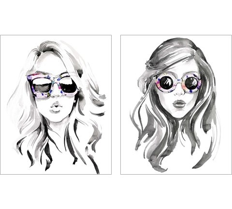 Look into the Sun(Glasses) 2 Piece Art Print Set by Jennifer Parker