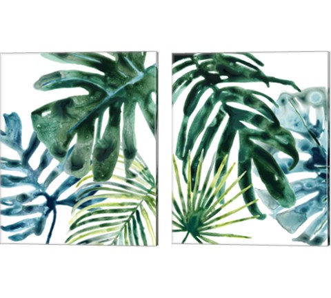 Tropical Leaf Medley 2 Piece Canvas Print Set by June Erica Vess