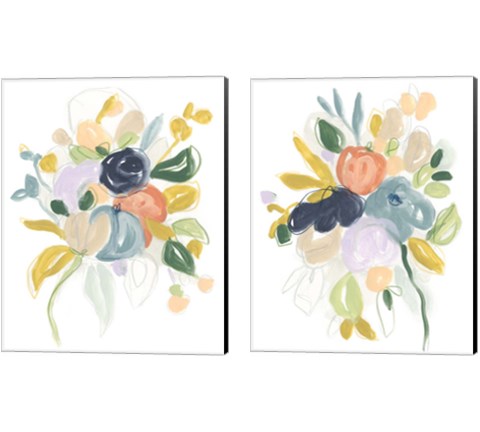 Bijoux Bouquet 2 Piece Canvas Print Set by June Erica Vess