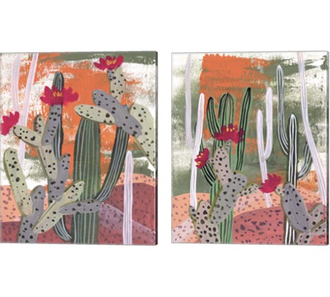 Desert Flowers 2 Piece Canvas Print Set by Melissa Wang