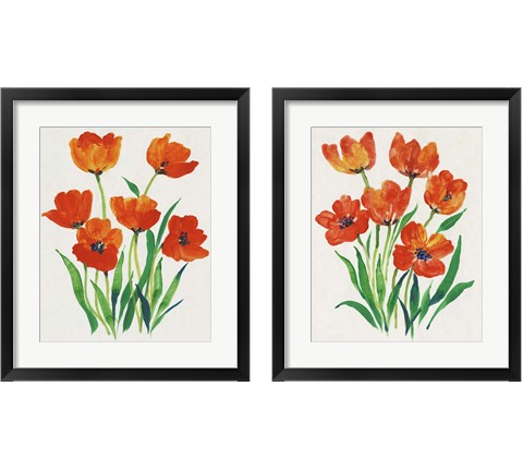 Red Tulips in Bloom 2 Piece Framed Art Print Set by Timothy O'Toole
