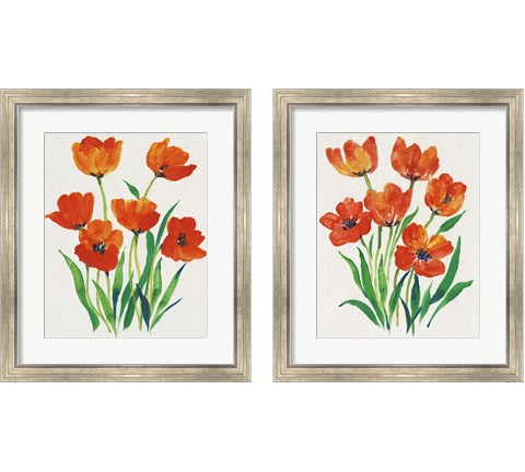 Red Tulips in Bloom 2 Piece Framed Art Print Set by Timothy O'Toole