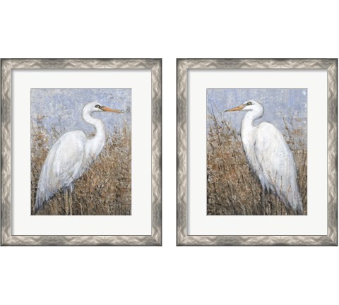 White Heron 2 Piece Framed Art Print Set by Timothy O'Toole