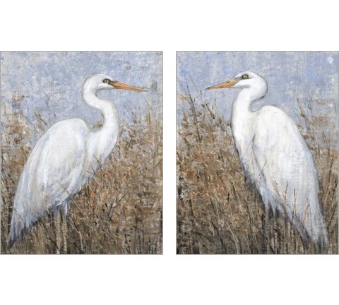 White Heron 2 Piece Art Print Set by Timothy O'Toole