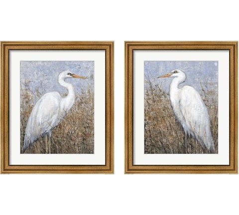 White Heron 2 Piece Framed Art Print Set by Timothy O'Toole