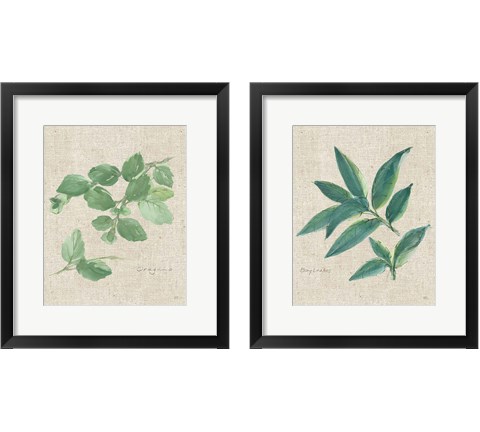 Herbs on Burlap 2 Piece Framed Art Print Set by Chris Paschke