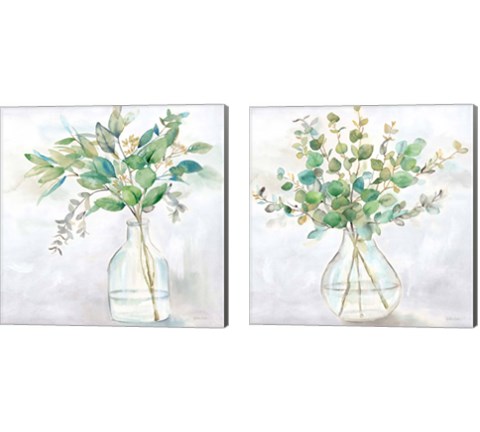 Eucalyptus Vase 2 Piece Canvas Print Set by Cynthia Coulter
