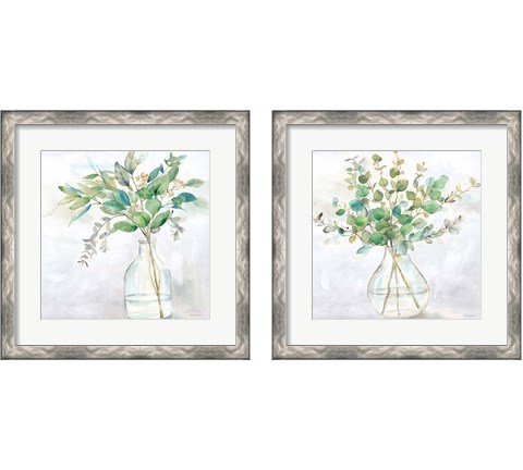 Eucalyptus Vase 2 Piece Framed Art Print Set by Cynthia Coulter