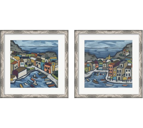 Mosaic Harbor 2 Piece Framed Art Print Set by June Erica Vess