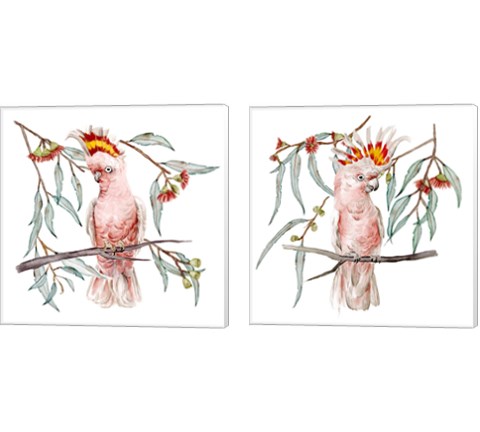 Pink Cockatoo 2 Piece Canvas Print Set by Melissa Wang