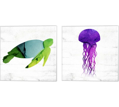 Jelly Fish & Friends 2 Piece Canvas Print Set by Valerie Wieners