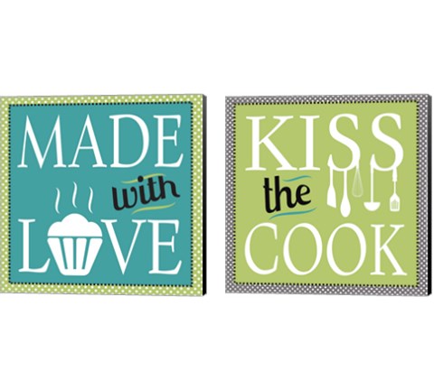 Kiss the Cook 2 Piece Canvas Print Set by JMB Designs