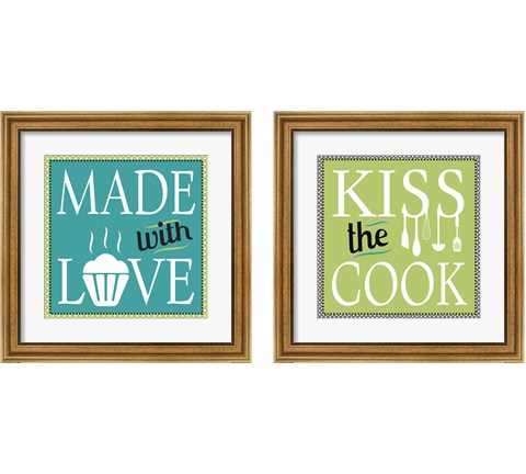 Kiss the Cook 2 Piece Framed Art Print Set by JMB Designs