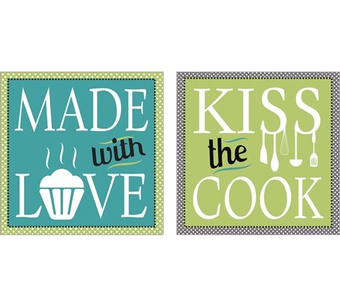 Kiss the Cook 2 Piece Art Print Set by JMB Designs