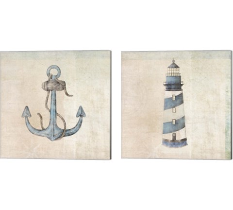 Blue Nautical 2 Piece Canvas Print Set by JMB Designs