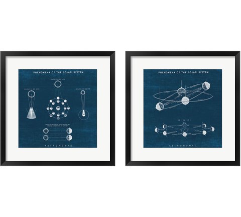 Solar System Blueprint 2 Piece Framed Art Print Set by Wild Apple Portfolio