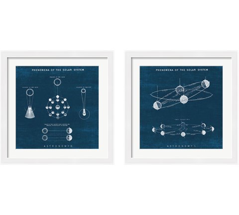 Solar System Blueprint 2 Piece Framed Art Print Set by Wild Apple Portfolio