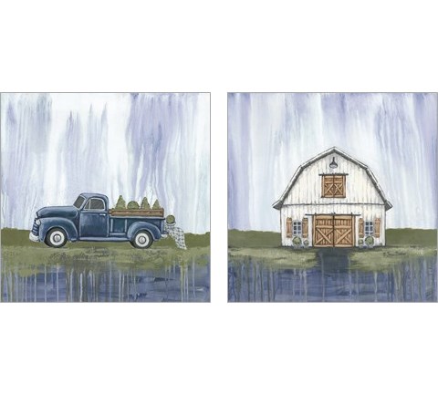 Garden Truck & Barn 2 Piece Art Print Set by Sara Baker
