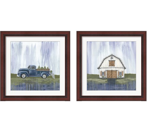 Garden Truck & Barn 2 Piece Framed Art Print Set by Sara Baker
