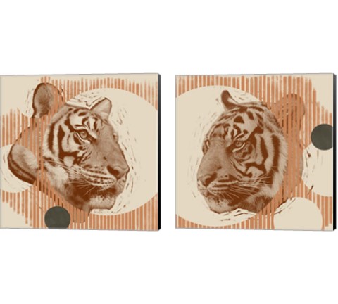 Pop Art Tiger 2 Piece Canvas Print Set by Jacob Green