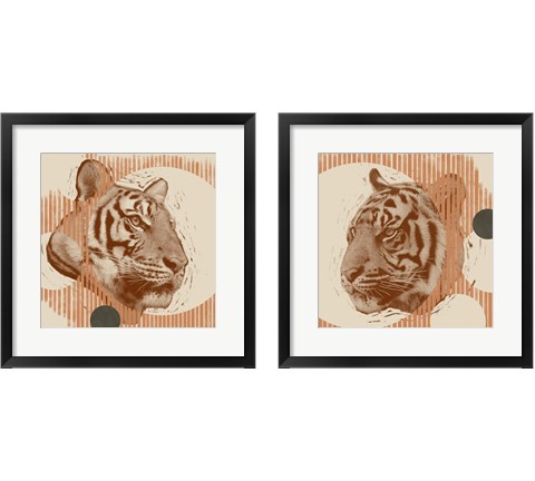 Pop Art Tiger 2 Piece Framed Art Print Set by Jacob Green