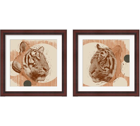 Pop Art Tiger 2 Piece Framed Art Print Set by Jacob Green