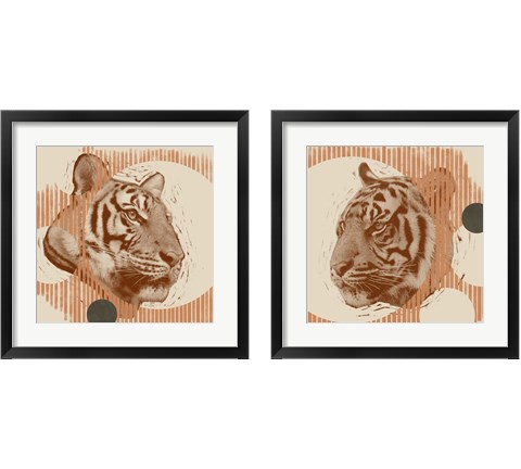 Pop Art Tiger 2 Piece Framed Art Print Set by Jacob Green