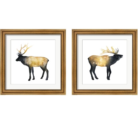 Elk Aglow 2 Piece Framed Art Print Set by Grace Popp